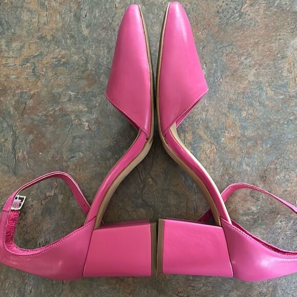 Copper Key Pink Closed Toe Block Heel Ankle Strap Heels Sz 8 - Picture 5 of 7
